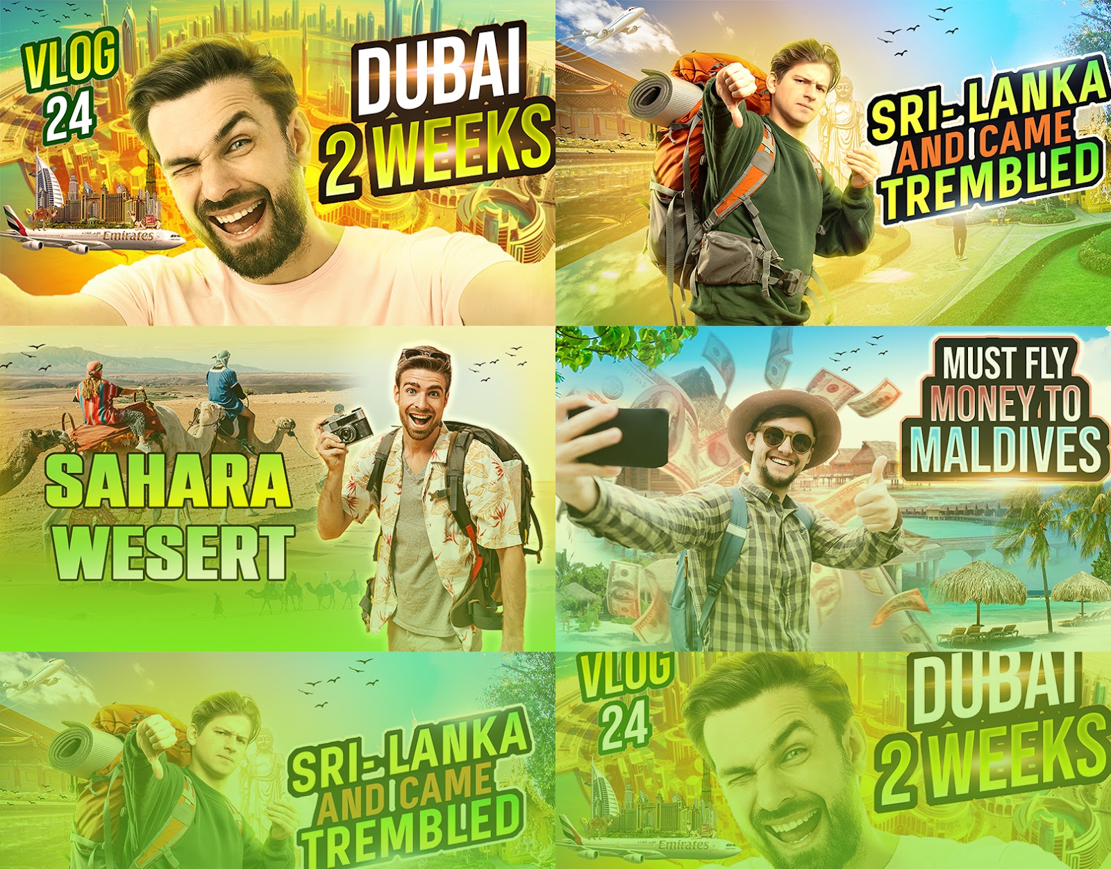 Adventure, Traveling Vlogs Thumbnail Design