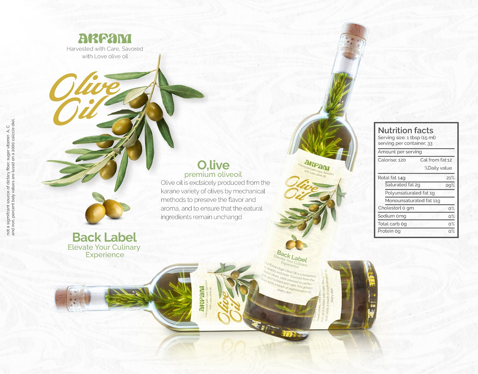 Olive Oil Label Packaging Design